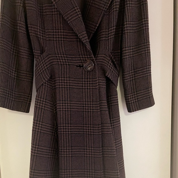 Salvatore Ferragamo Houndstooth Long Wool Italian Coat size XS - Picture 4 of 11